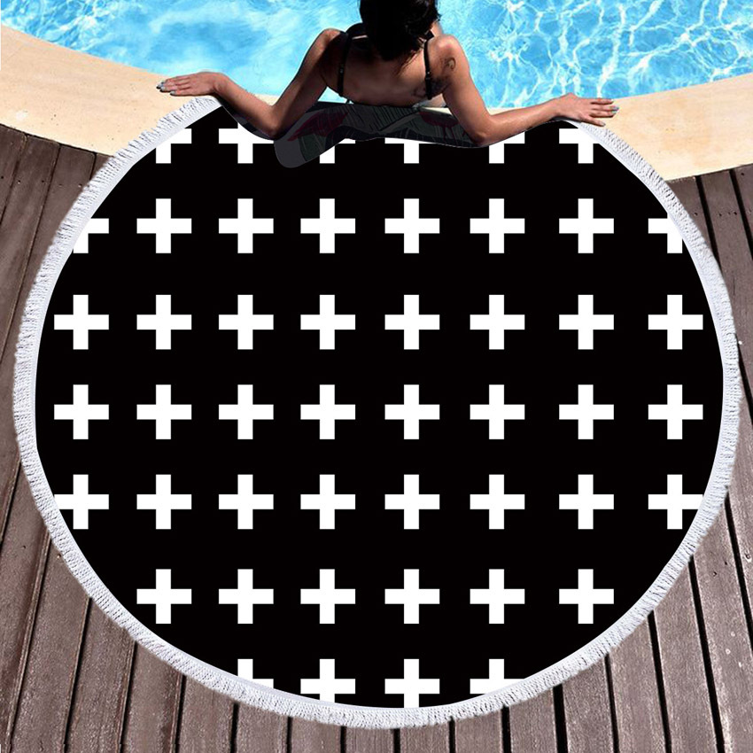 Round Beach Cotton Towel - 100% Cotton, 150 Cm Diameter, Multi-color | Quick Dry, Sand Free, Velvet Touch, Mandala Print, Hypoallergenic