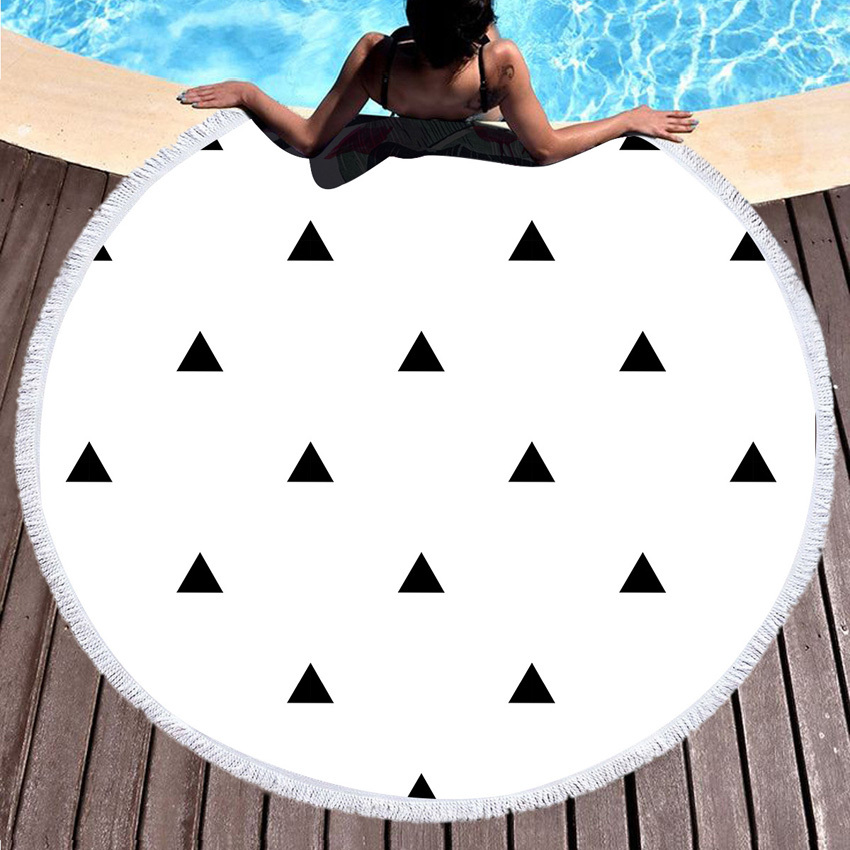 Round Beach Cotton Towel - 100% Cotton, 150 Cm Diameter, Multi-color | Quick Dry, Sand Free, Velvet Touch, Mandala Print, Hypoallergenic
