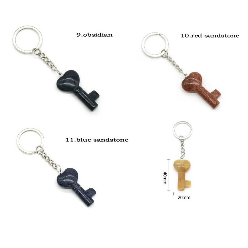 Multi Gemstone Key Ring