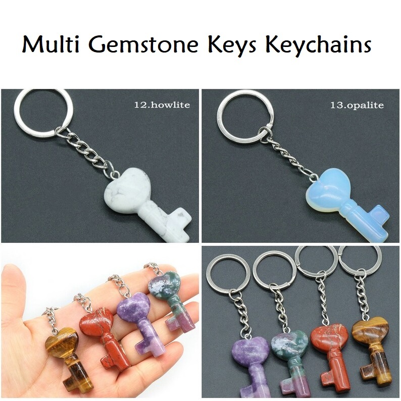 Multi Gemstone Key Ring