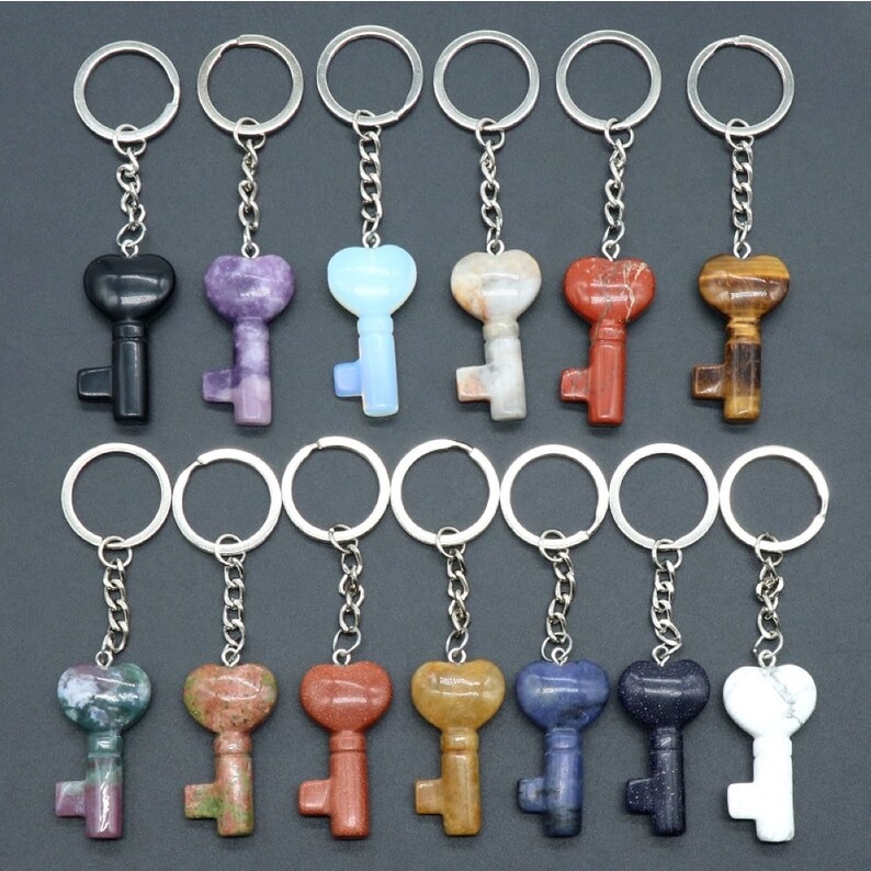Multi Gemstone Key Ring