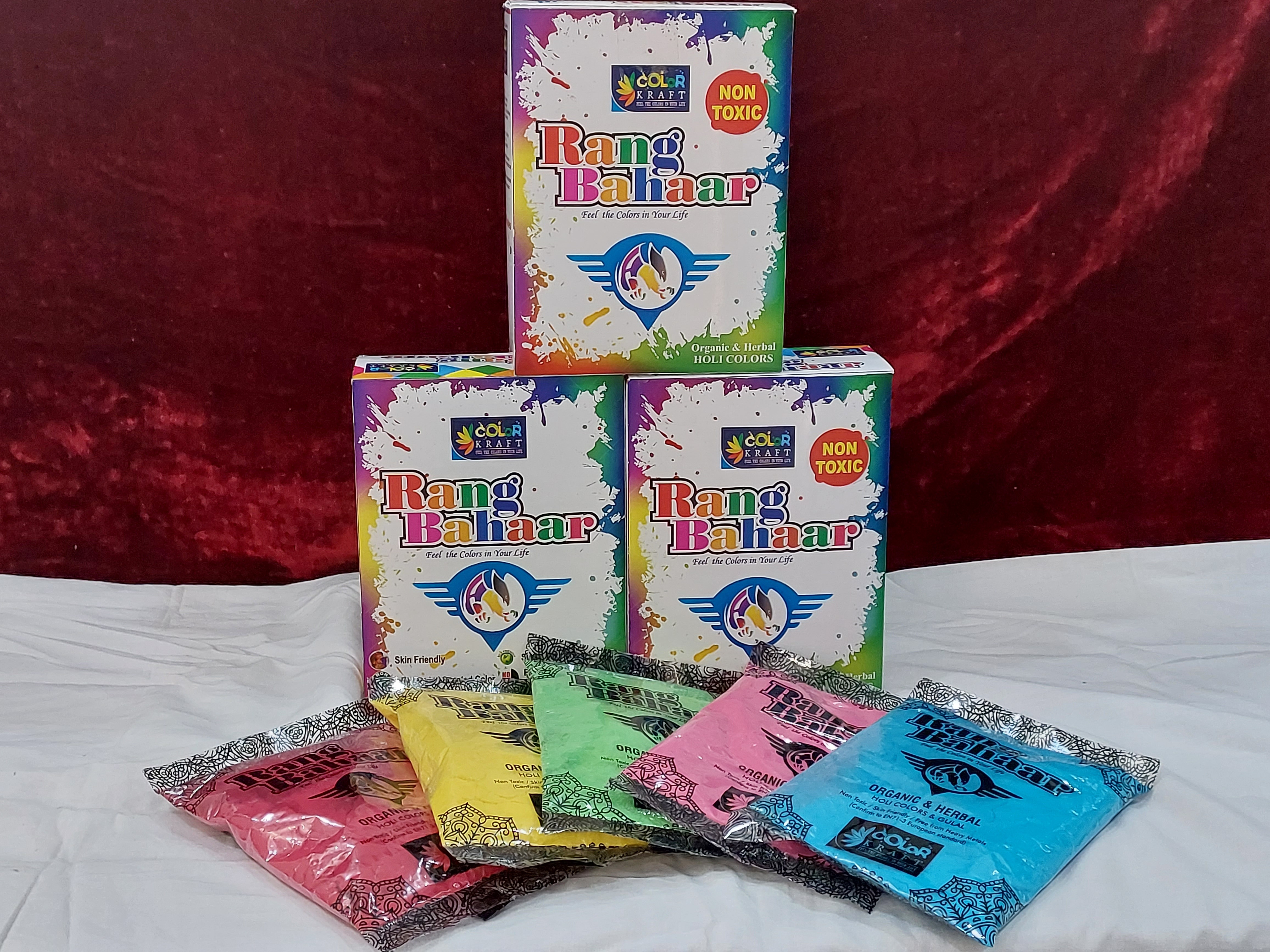 Rang Bahaar Holi Colors - Food Grade Ingredients, Lab Tested For En 71-3 Compliance | Non-toxic, Skin Friendly, Heavy Metals Free