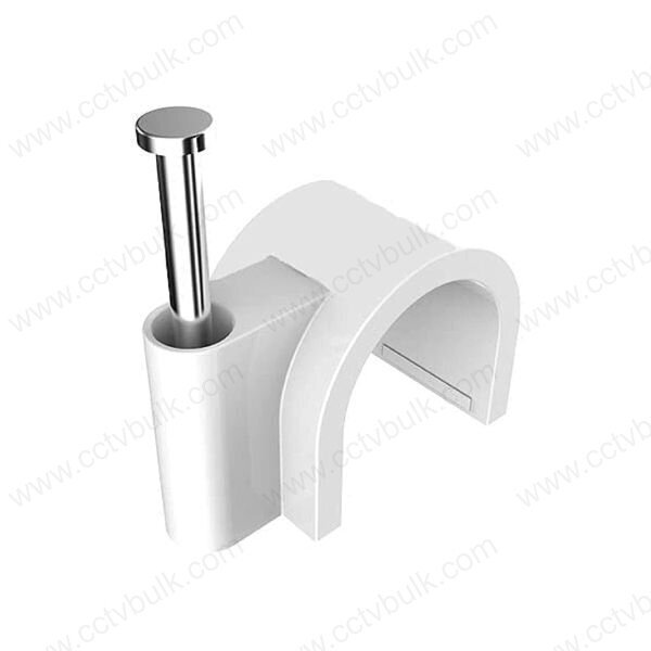 Cable Clip - White Plastic With Corrosion Resistant Hardened Nails | Weather Resistant, Impact Resistant, Easy Installation For Clean Cable Management