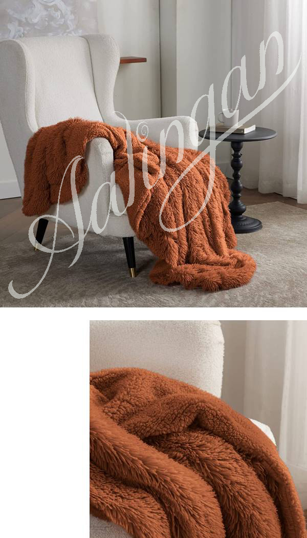 Fluffy Faux Fur Throw Blanket - 1.5 Inch Shaggy Plush & Soft Sherpa | Reversible, Thick Warm Cozy Dã©cor For Couch, Sofa, Bed, Travel, Easy Care