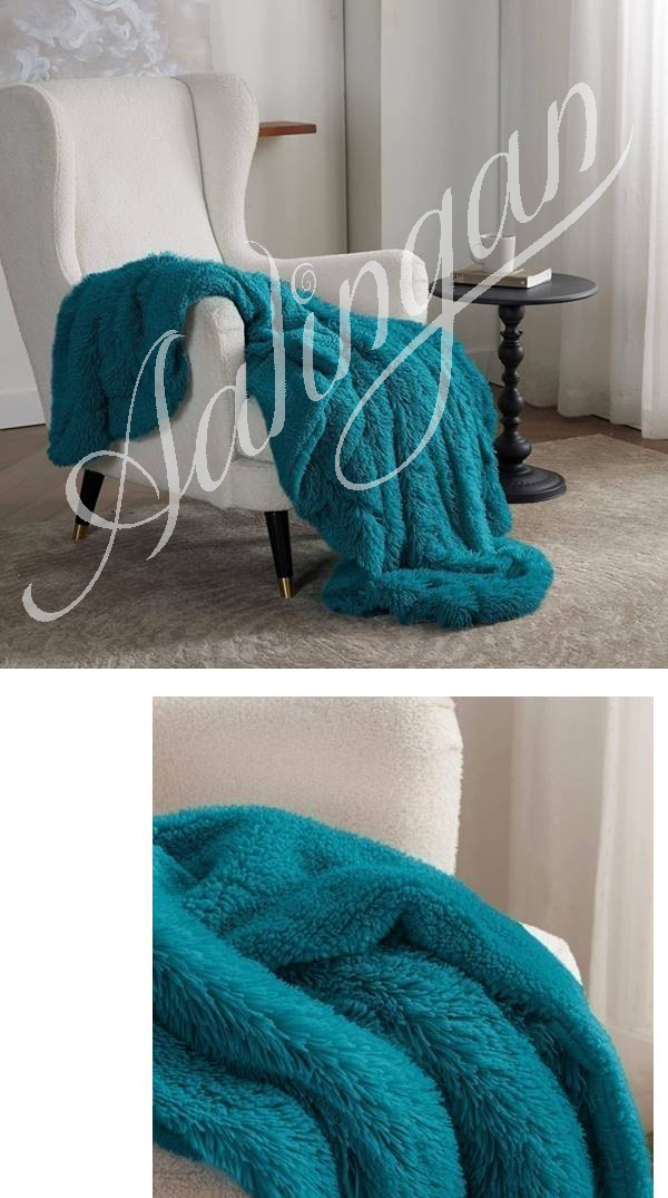 Fluffy Faux Fur Throw Blanket - 1.5 Inch Shaggy Plush & Soft Sherpa | Reversible, Thick Warm Cozy Dã©cor For Couch, Sofa, Bed, Travel, Easy Care
