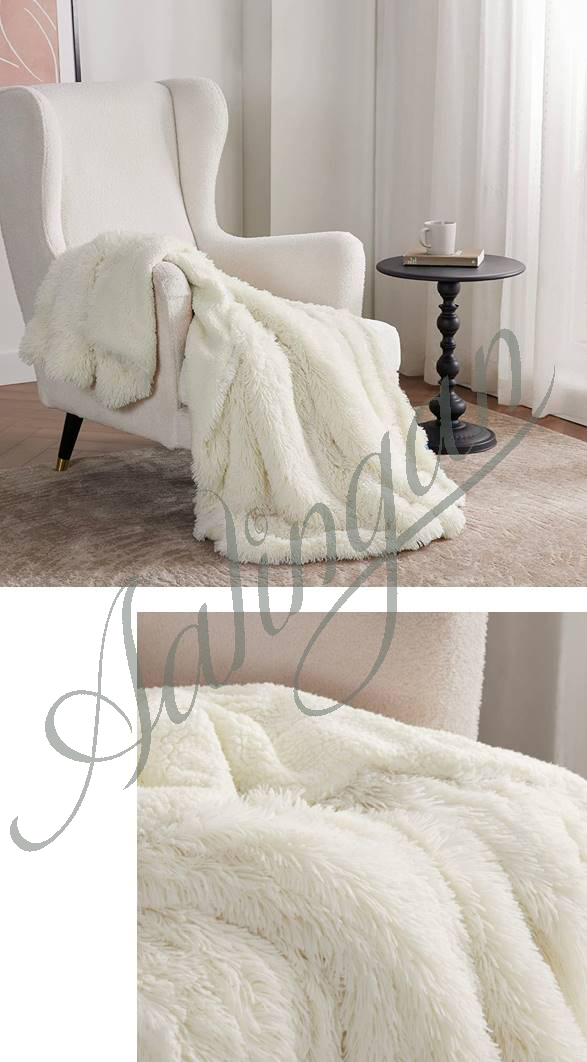 Fluffy Faux Fur Throw Blanket - 1.5 Inch Shaggy Plush & Soft Sherpa | Reversible, Thick Warm Cozy Dã©cor For Couch, Sofa, Bed, Travel, Easy Care