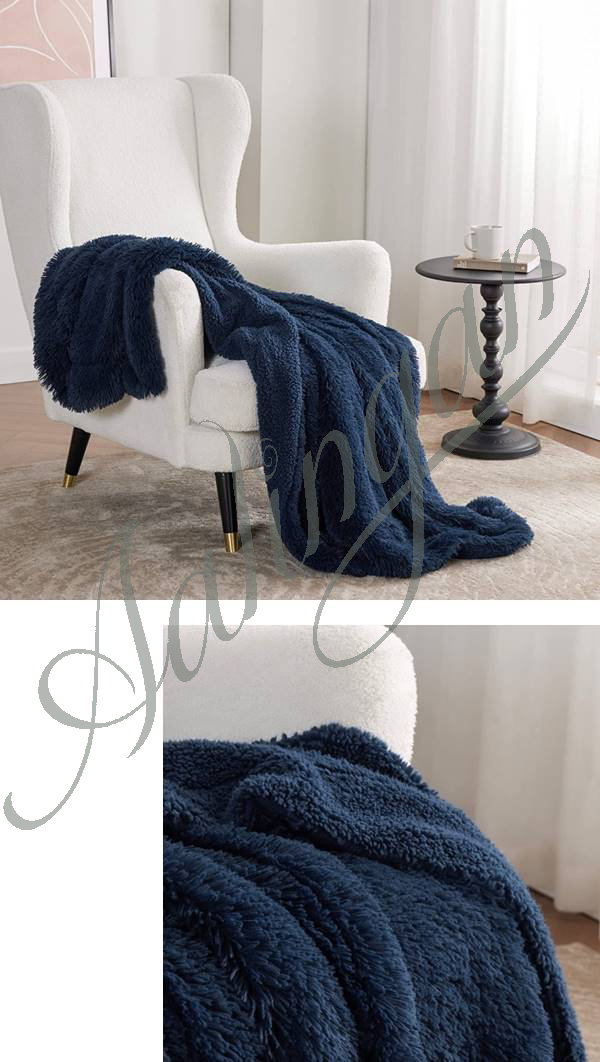 Fluffy Faux Fur Throw Blanket - 1.5 Inch Shaggy Plush & Soft Sherpa | Reversible, Thick Warm Cozy Dã©cor For Couch, Sofa, Bed, Travel, Easy Care