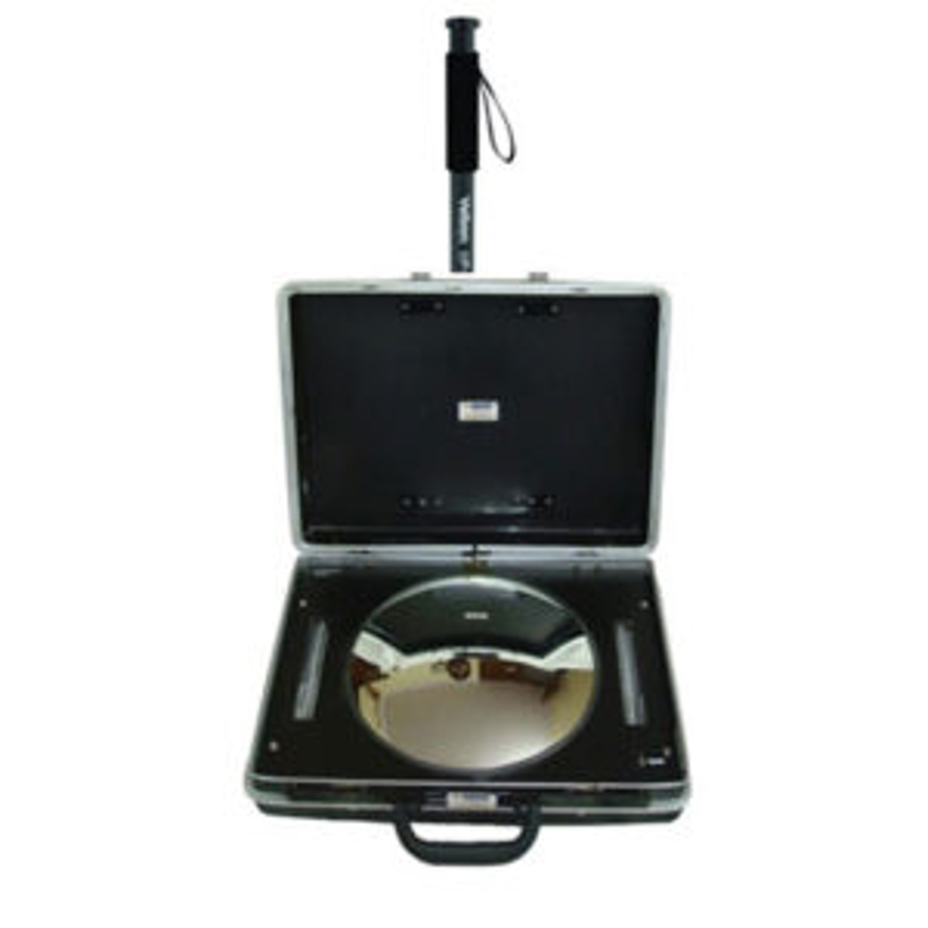 Kti Under Vehicle Search Trolley Mirror - 28cm Convex Mirror, Led Lights For Night Operation, Telescopic Rod, Durable Briefcase Design, Smooth Wheels For Easy Mobility, Safety Use For Vehicle Inspection