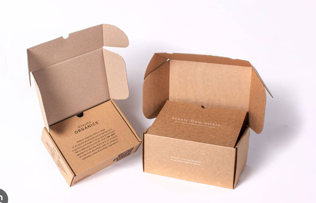 Corrugated Mailer Boxes - Kraft Paper Any Size Any Color | Custom Printing Rectangle Shape Ideal For Apparel Electronics Food Gifts