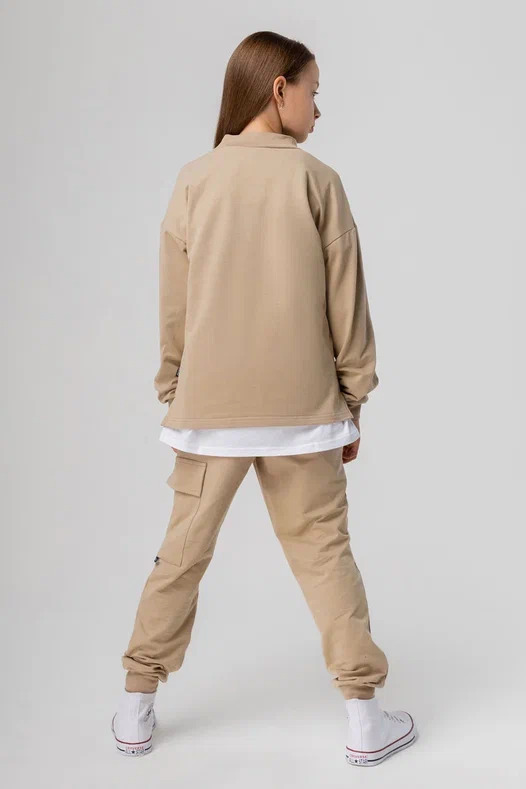 Costume 46-79 - Cotton-lycra Blend, Loose Long Sleeve Sweatshirt With Stand-up Collar, Semi-close Trousers With Elastic Waist And Pockets | Comfortable Fit, Stylish Design, Durable Fabric, Easy Care