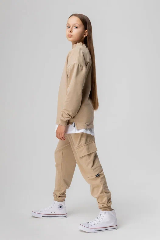 Costume 46-79 - Cotton-lycra Blend, Loose Long Sleeve Sweatshirt With Stand-up Collar, Semi-close Trousers With Elastic Waist And Pockets | Comfortable Fit, Stylish Design, Durable Fabric, Easy Care