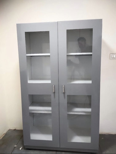Chemical Storage Cupboard - Steel, 6 Feet Height x 4 Feet Width, Gray Powder Coated Finish | 1 Year Warranty, 50 kg Weight, Laboratory Furniture