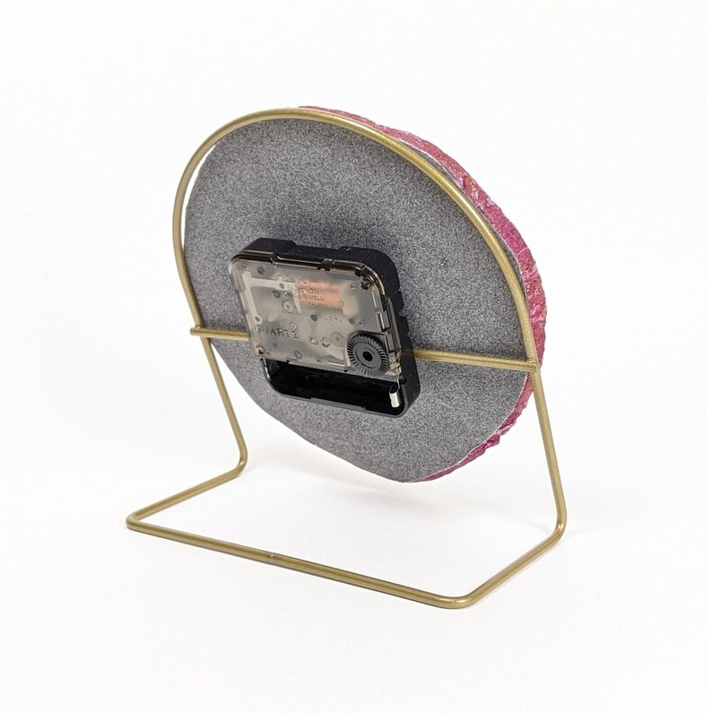 Pink Agate Desk Clock