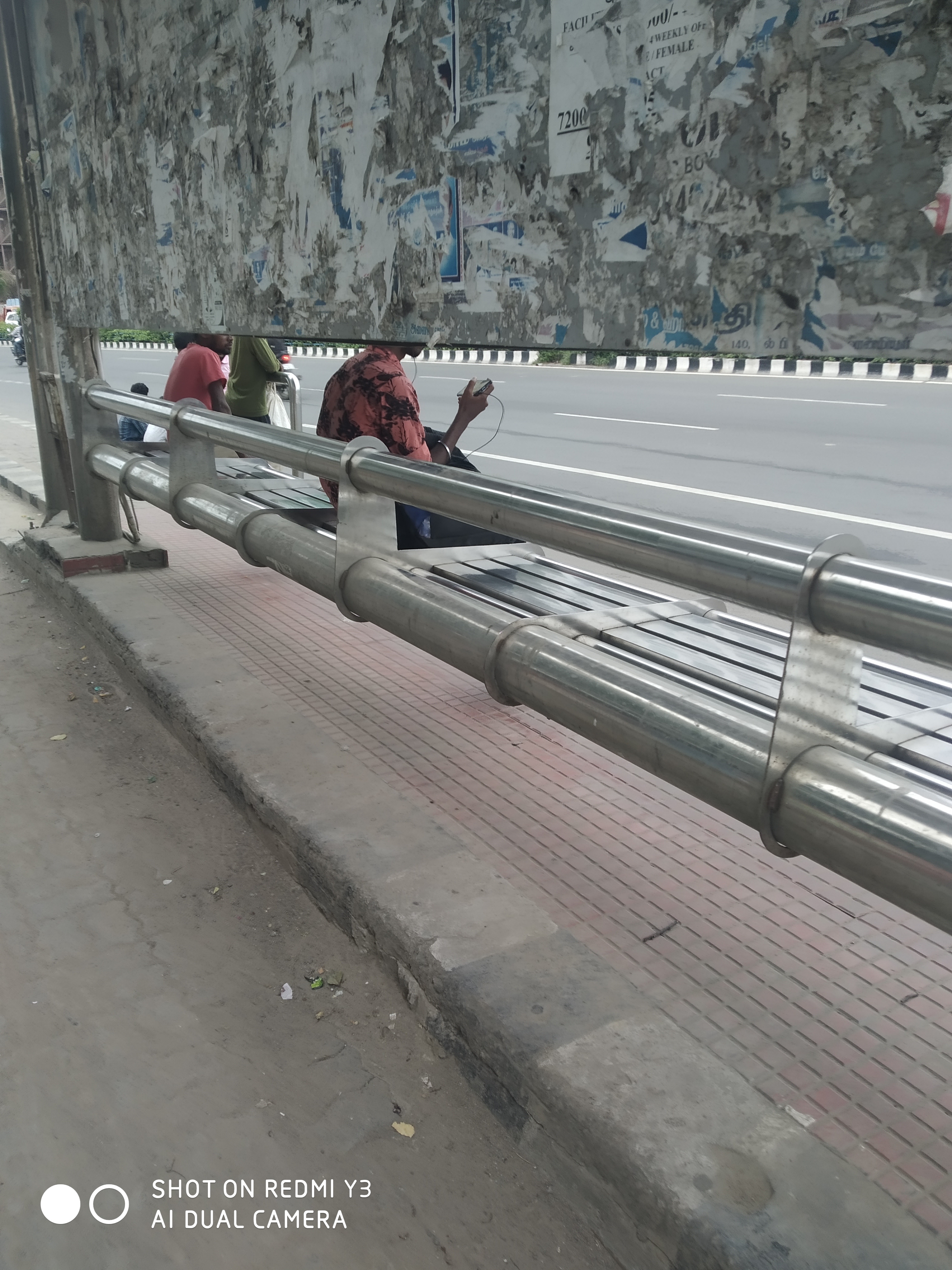 Stainless Still Bus Stop Bench - Application: Sheeting