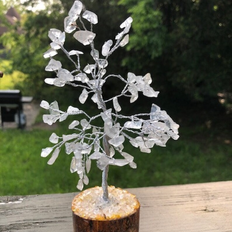 Agate Tree - White Polished Natural Gemstone, 3 To 3.5 Inch Height, Durable And Uv Resistant, Handmade Home Decor