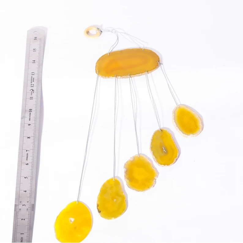 Yellow Agate Slices Wind Chime