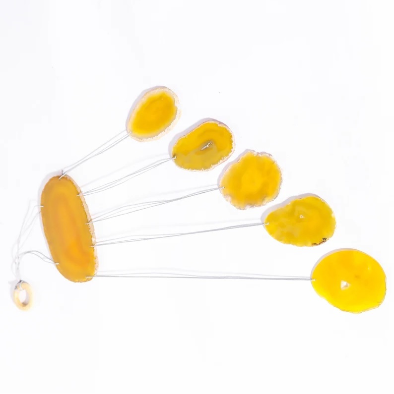 Yellow Agate Slices Wind Chime