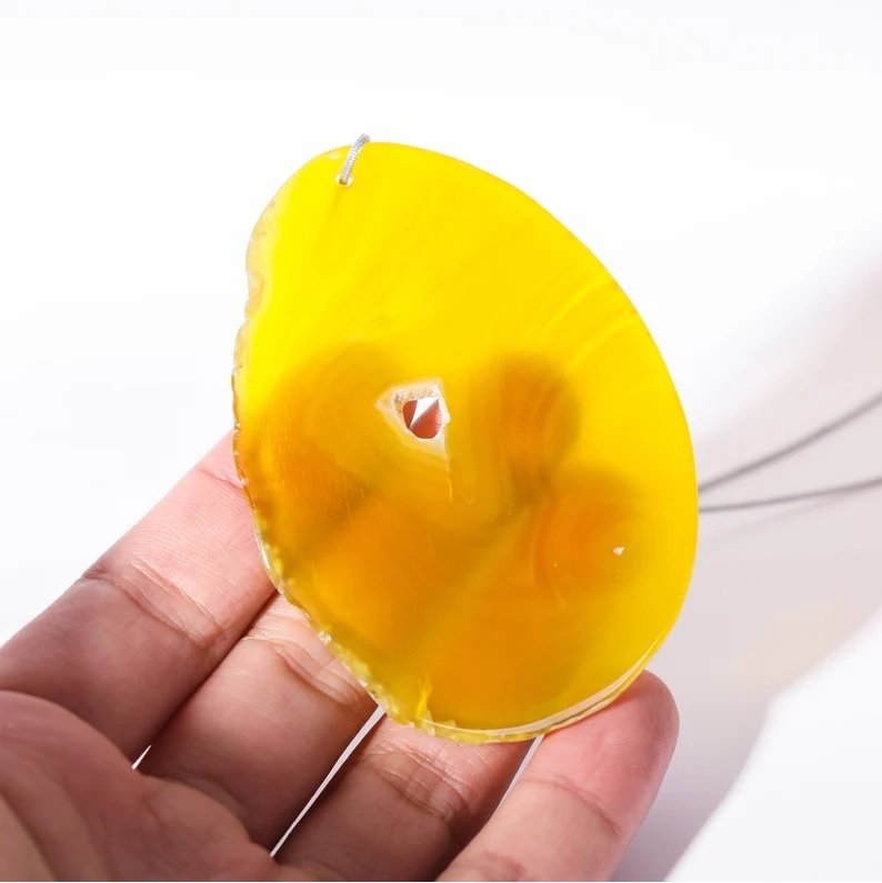 Yellow Agate Slices Wind Chime