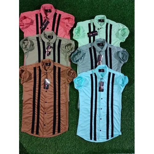 बहुरंगी पुरुषों की लाइक्रा शर्ट