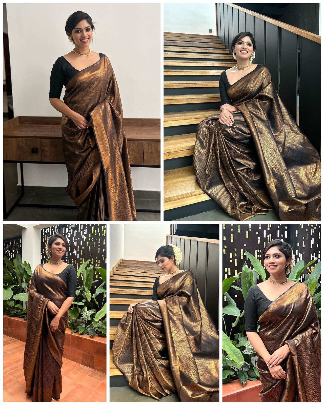 Silk Saree - Soft Lichi Silk Cloth, Length: 5.5 Meters | Beautiful Rich Pallu, All Over Jacquard Work, Contrast Jacquard Border Blouse