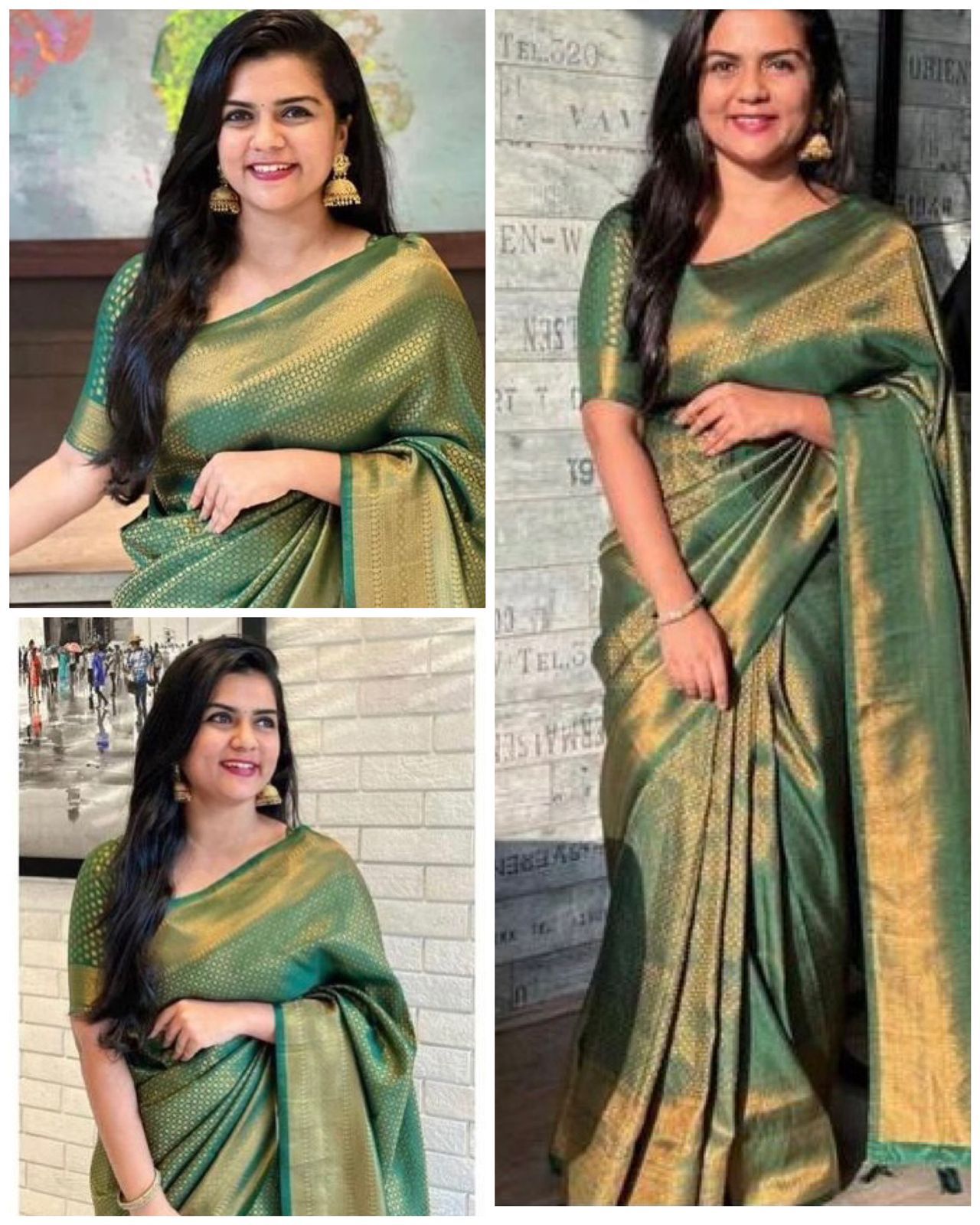 Silk Saree - Soft Lichi Silk Cloth, Length: 5.5 Meters | Beautiful Rich Pallu, All Over Jacquard Work, Contrast Jacquard Border Blouse