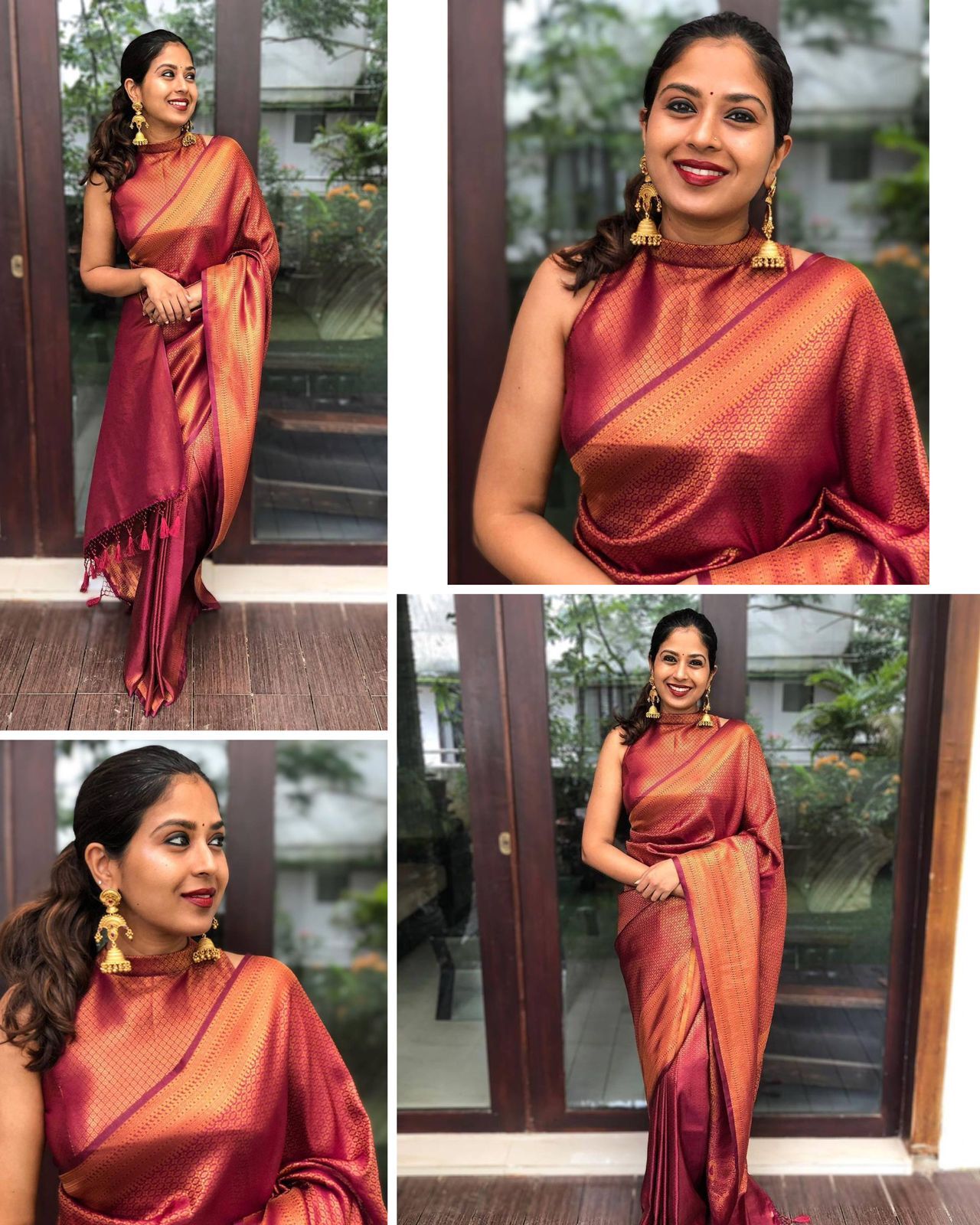 Silk Saree - Soft Lichi Silk Cloth, Length: 5.5 Meters | Beautiful Rich Pallu, All Over Jacquard Work, Contrast Jacquard Border Blouse