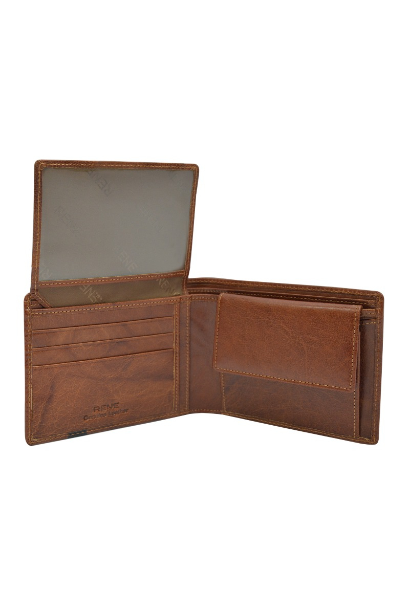 Genuine Leather Tan/brown Gents Wallet - Color: Tan/ Brown