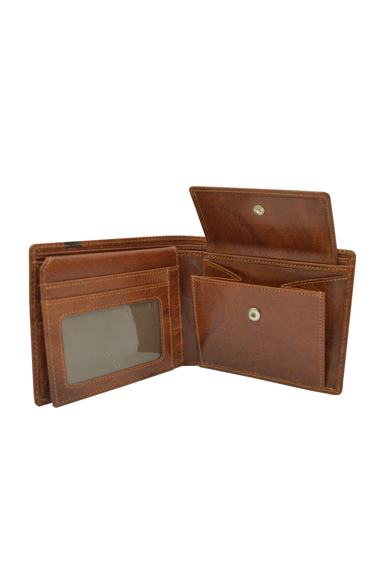 Genuine Leather Tan/brown Gents Wallet - Color: Tan/ Brown