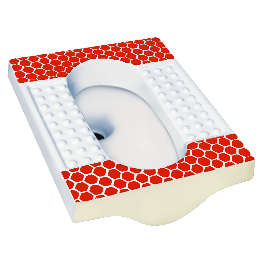 Ceramic Orissa Pan - 15x17x10 Inches, White And Blue | Durable, Hygienic, Stylish, Comfortable, Cost Effective, Easy Install, Water Efficient, Glossy Finish