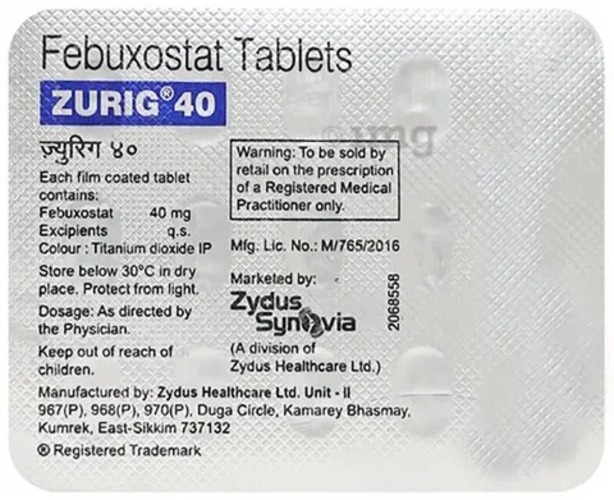 Zurig 40mg Tablets