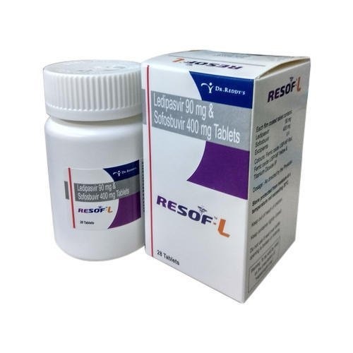 Resof L Tablet - Ledipasvir (90mg) + Sofosbuvir (400mg) | Antiviral Treatment For Chronic Hepatitis C, Dosage As Directed By Physician, Store Below 30a C