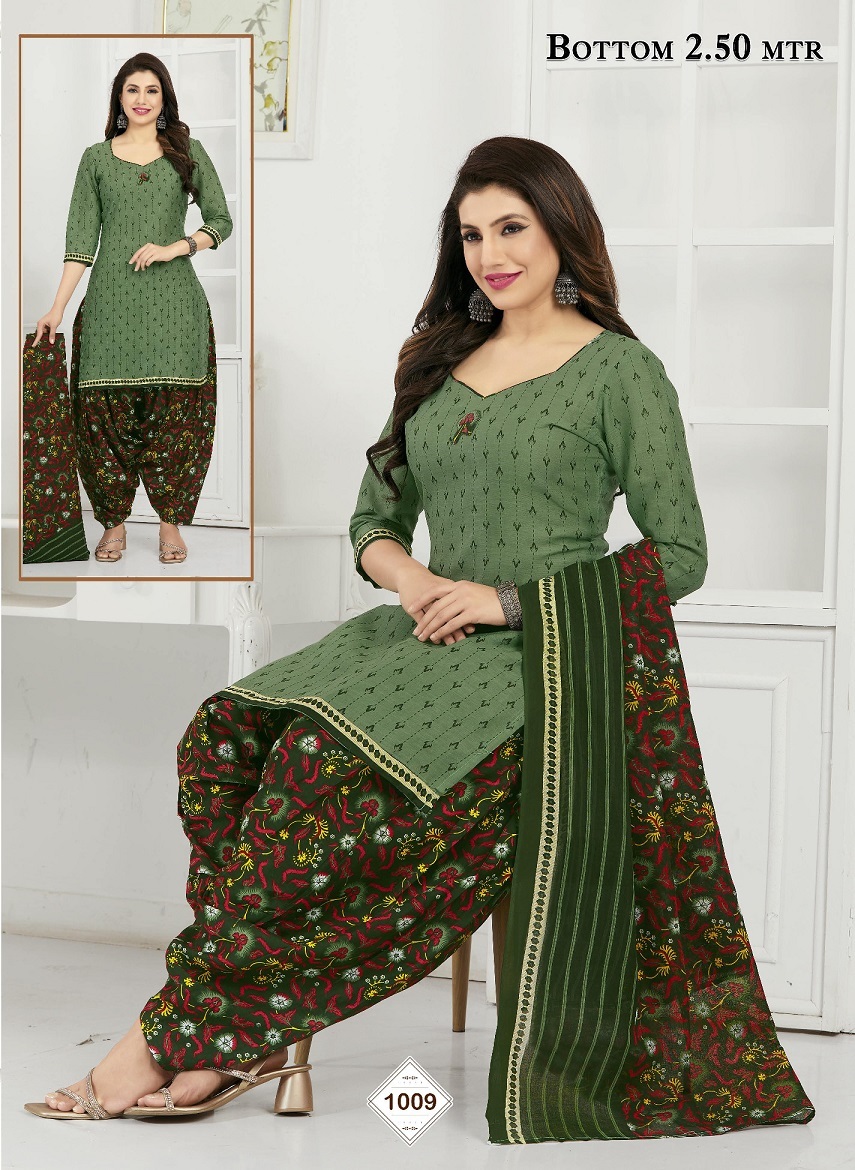Sc Saanvi Sandhya Dress Material - Pure Cotton Printed Top 2.00 Mtrs, Bottom 2.50 Mtrs, Dupatta 2.25 Mtrs | Elegant Design, Perfect For Festive Occasions