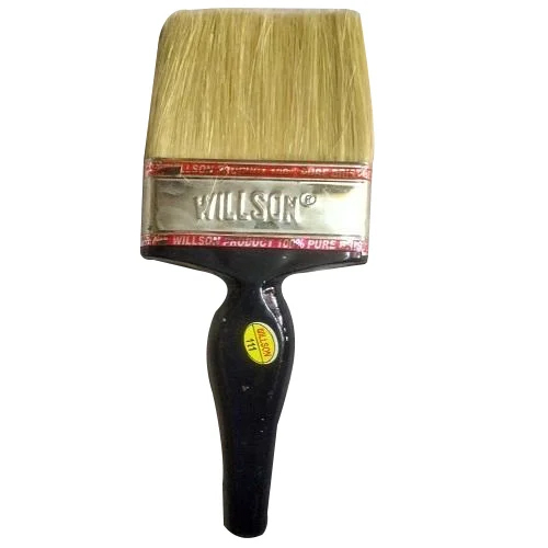 4 Inch Willson Paint Brush - Nylon Hair, 4 Inch Length | Shiny Aluminum Ferrule, Ideal for Wall Painting
