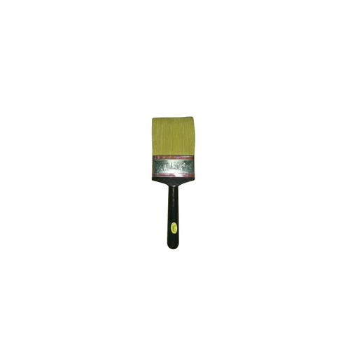 Amber Paint Brush - Nylon Material, 3"-4" Size, Black PVC Handle, Shiny Aluminum Ferrule | Durable for Various Paint Types & Surfaces