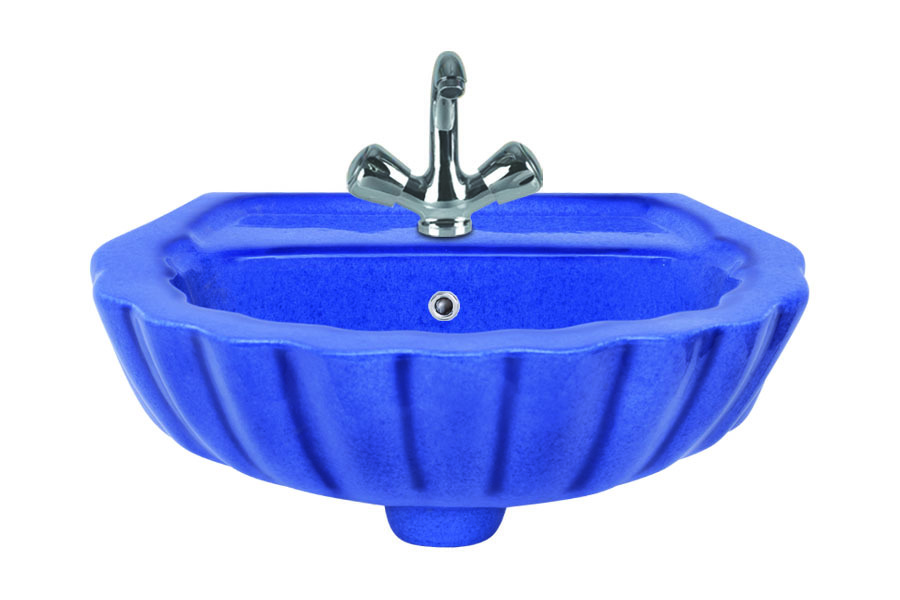 Ceramic Rustic Wash Basin - 18"x12" Round, Glossy Finish | Floor Mounted, Any Color, 8 Lbs Weight