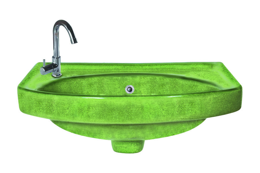 Ceramic Rustic Wash Basin - 18"x12" Round, Glossy Finish | Floor Mounted, Any Color, 8 Lbs Weight