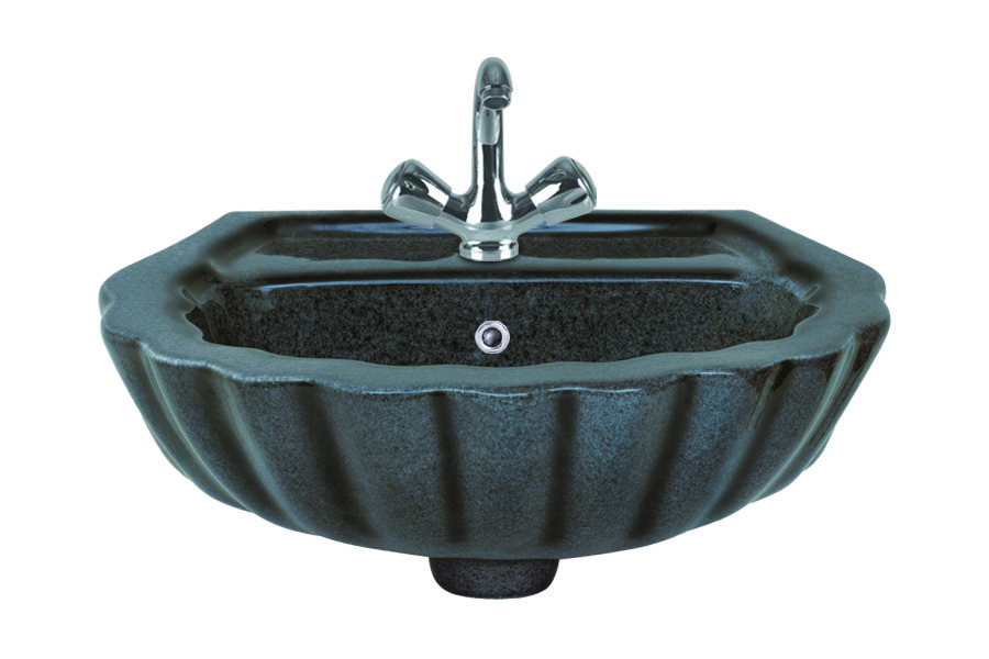 Ceramic Rustic Wash Basin - 18"x12" Round, Glossy Finish | Floor Mounted, Any Color, 8 Lbs Weight