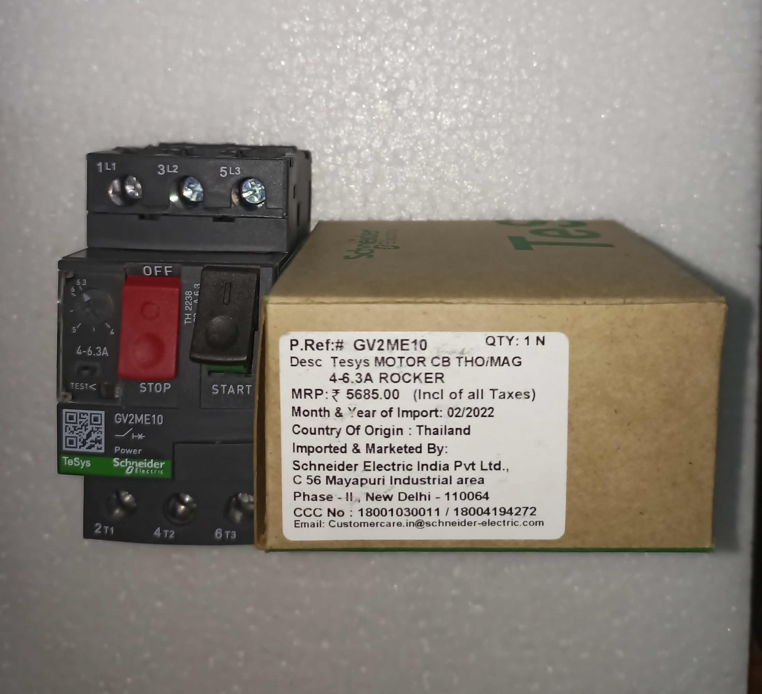 Schneider New (Gv2 Me10) 4-6.3 Mpcb