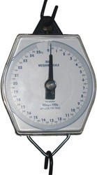 Balance Spring Dial Type - Glass, 6 Inches with Circular Scale, White | Mechanical Scale with Zero Adjuster, Load Hooks, 10kg-100kg Capacity