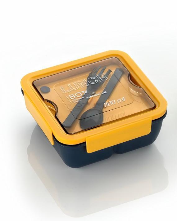 Big Bite Lunch Box - 1100ml Compact Square Design | Leak-proof, Air-tight Seal For Freshness
