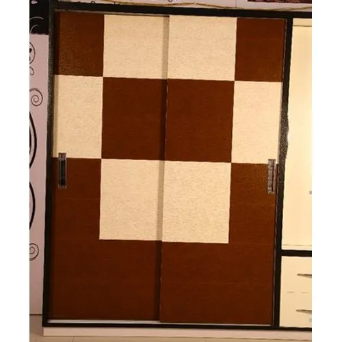 ब्राउन एंड व्हाइट डबल डोर पीवीसी वॉर्डरोब