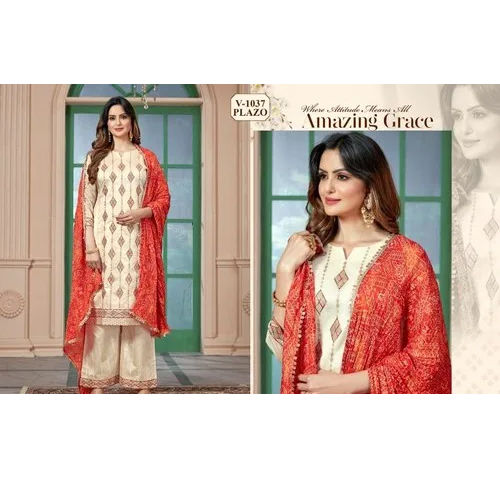 Quick Dry Ladies Chanderi Designer Salwar Suits