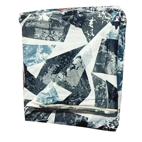 Single Bed Flano Fabric Flannel Dohar Set - Wool With Cotton Filling, King Size, Printed Design, Machine Washable