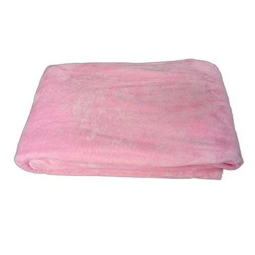 Double Bed Solid Pink Color Flano Fabric Flannel Blanket - Wool Material, Full Size, Solid Pink Color | Durable, Soft, Breathable, Versatile Usage