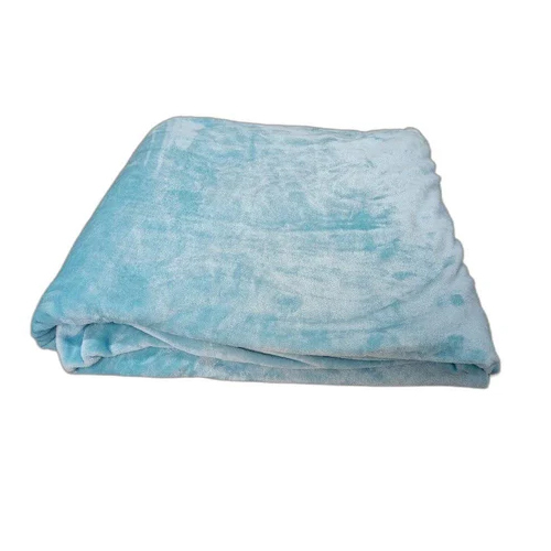Single Bed Solid Skyblue Color Flano Fabric Flannel Blanket - Fleece Material, Full Size, Multiple Colors Available | Plain & Printed Pattern, Ideal For Adults