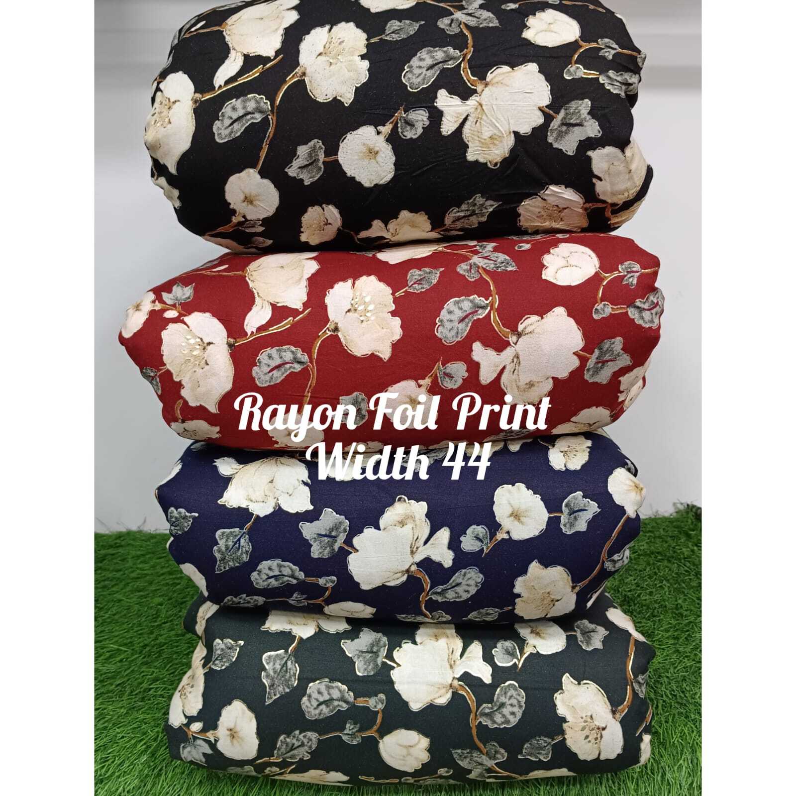 Rayon Foil Print Fabric