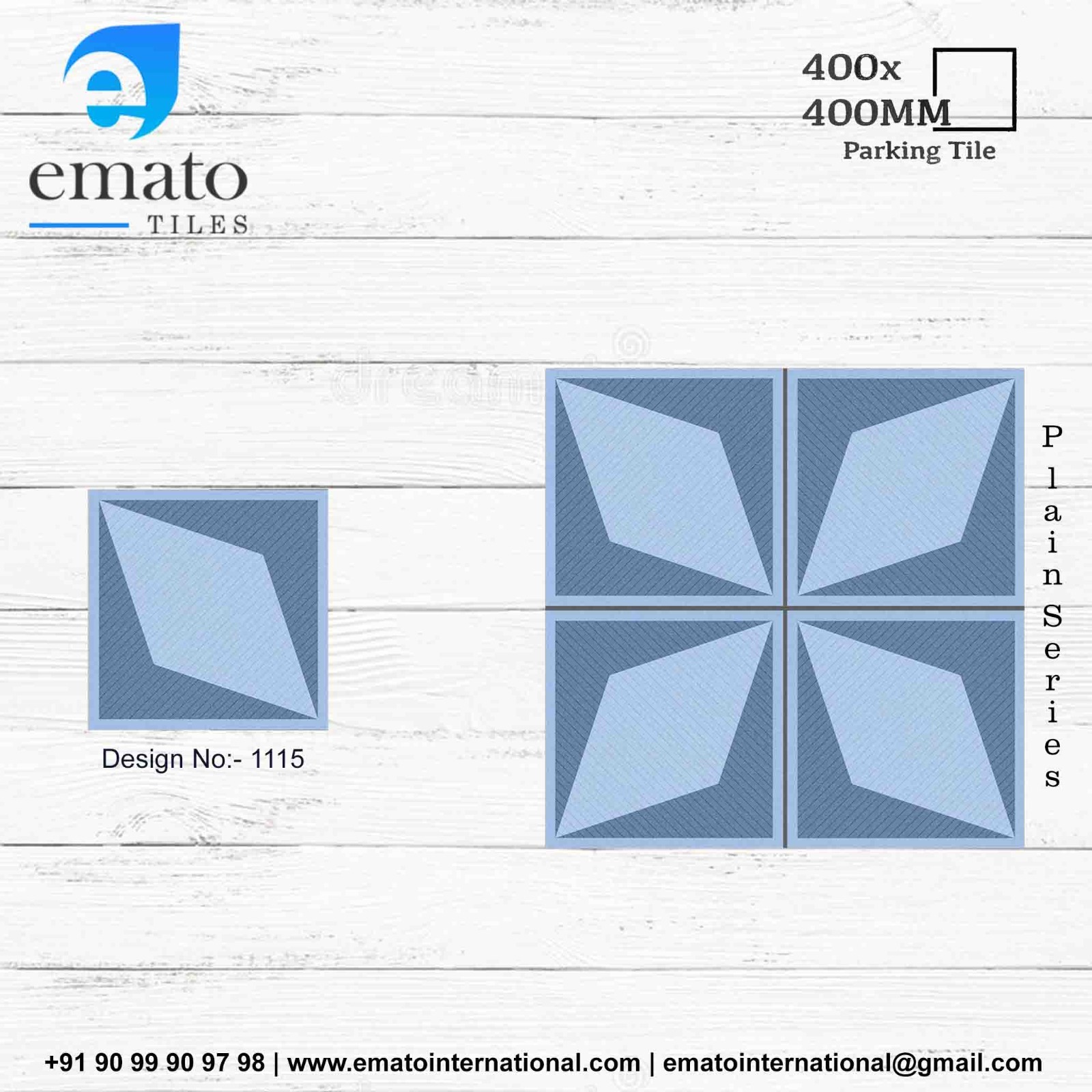 Vitrified Parking Tiles - 400x400 Mm, 11.5 Mm Thick, Square Shape | Weight: 17.5 Kg, Tile Type: Floor Tiles
