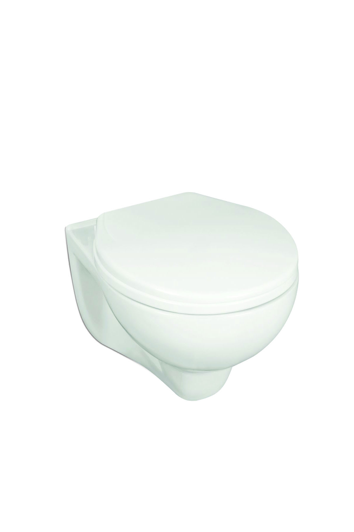 Wall Hung Toilet - Ceramic, 50cm X 36cm, White | Wall Mounted, Square Shape, Two-piece Structure, Glossy Finish, Polished Surface, 19kg