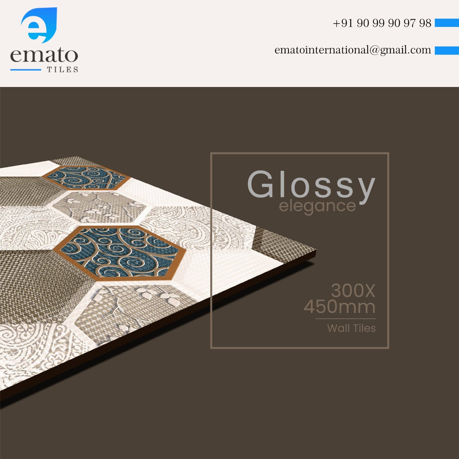 12x18 Wall Tiles - 100% Waterproof, Glossy & Matte Finish | Available In All Colors, Ceramic & Vitrified, 4-5mm Thickness