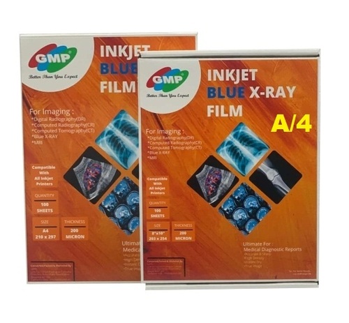 Gmp Medical (A4) X- Ray Inkjet Film Blue Color - 100 Sheet - Size: A4